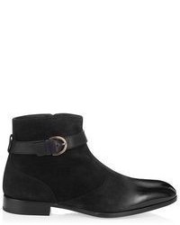 Jimmy Choo Bryant Patent And Suede Dgrad Chelsea Boots
