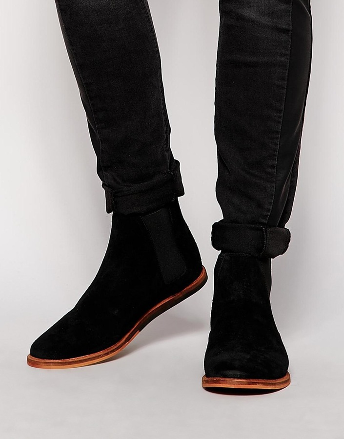 frank wright suede chelsea boots