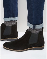Red Tape Chelsea Boots Black Suede