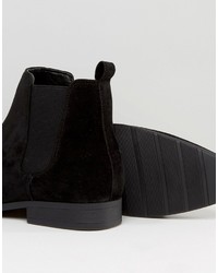 Asos Chelsea Boots In Black Faux Suede
