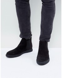 ASOS DESIGN Chelsea Boots In Black Faux Suede With Creeper Sole