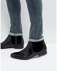 Asos Chelsea Boots In Black Leather And Suede Mix