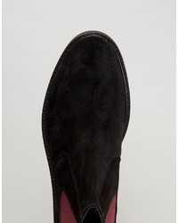 Asos Chelsea Boots In Black Suede