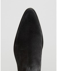 Asos Chelsea Boots In Black Suede With Studs
