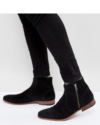 ASOS DESIGN Chelsea Boots In Black Suede With Zip Detail And Sole