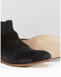 Asos Chelsea Boots With Fringing In Black Suede