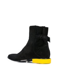 Off-White Contrast Heel Ankle Boots