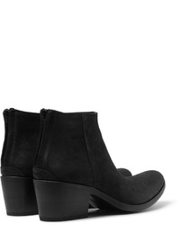 Haider Ackermann Cuban Heel Brushed Suede Boots