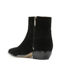Saint Laurent Frayed Edge Pointed Ankle Boots