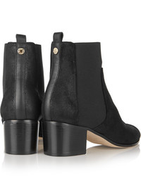 Jimmy Choo Hallow Coated Suede Ankle Boots Black