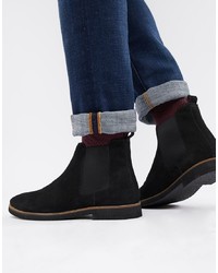 WALK LONDON Hornchurch Chelsea Boots In Black Suede