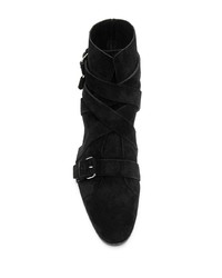 Balmain Jack Black Suede Ankle Boots