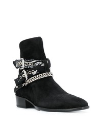 Amiri Multi Buckle Suede Ankle Boots