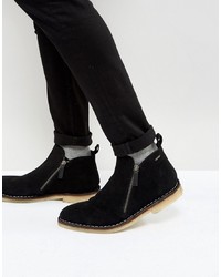 Kurt Geiger London Otis Suede Zip Boots In Black