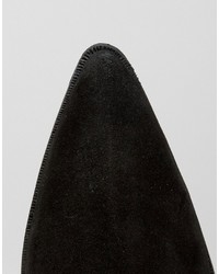 Asos Pointed Chelsea Boots In Black Suede
