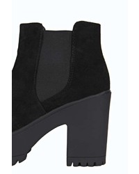 Boohoo Rebecca Suedette Cleated Pull On Chelsea Boot