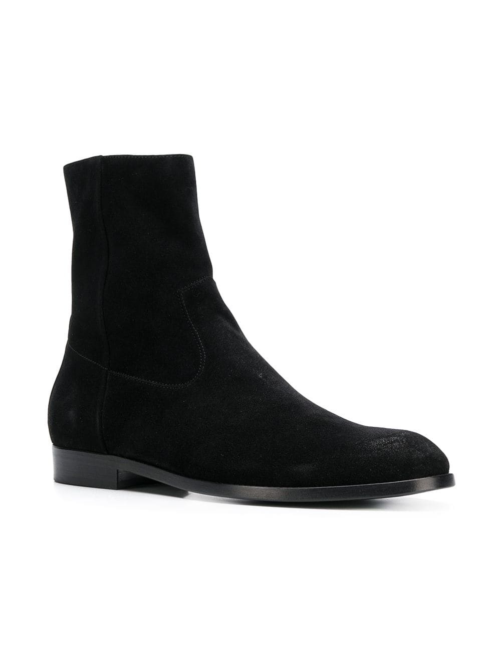 black suede zip ankle boots