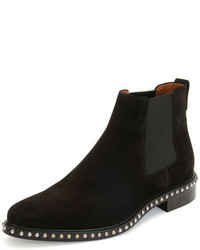 Givenchy Studded Suede Chelsea Boot Black