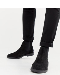 Pull&Bear Suede Chelsea Boots In Black