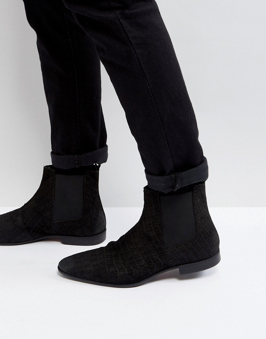 Pier One Suede Slim Chelsea Boots In Black, $27 | Asos | Lookastic