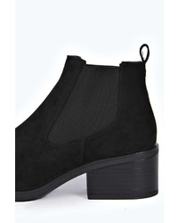 Boohoo Whitney Suedette Pointed Block Chelsea Boot