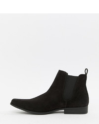 ASOS DESIGN Wide Fit Chelsea Boots In Black Faux Suede