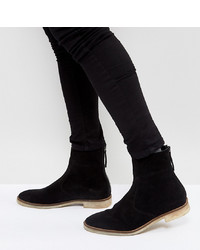 ASOS DESIGN Wide Fit Chelsea Boots In Black Suede With Sole