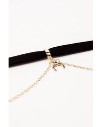 Suede Choker With Chains And Crescent
