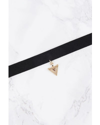 Suede Choker With Triangle Pendant