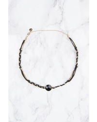 Twined Suede And Chain Choker