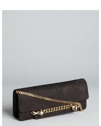 Gucci Black Suede Convertible Chain Handle Clutch