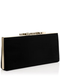 Jimmy Choo Celeste Black Suede Clutch Bag With Crystal Clasp