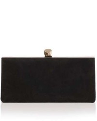 Jimmy Choo Celeste Small Black Suede Clutch With Jewelled Buttons