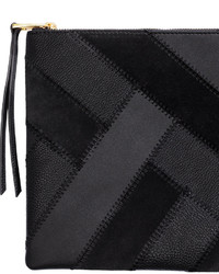 H&M Clutch Bag With Suede Details Black Ladies