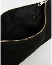 Asos Collection Suede Zip Top Clutch Bag