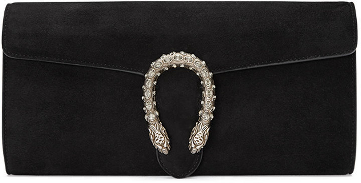 gucci black suede clutch