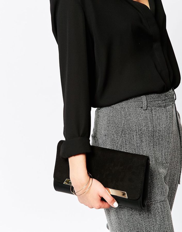 Grey suede clutch bag on sale topshop