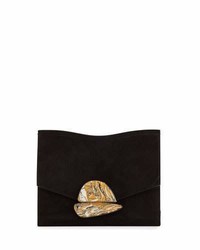 Proenza Schouler New Small Suede Clutch Bag Black