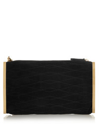 Lanvin Private Quilted Suede Clutch