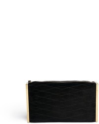 Lanvin Quilted Suede Side Plate Clutch