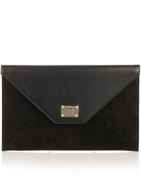 Jimmy Choo Rosetta Black Leather And Suede Clutch