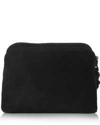The Row Suede Clutch Black