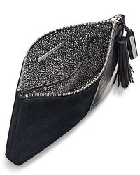 Loeffler Randall Tassel Suede And Leather Pouch