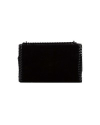 Stella McCartney Black Falabella Small Velvet Shoulder Bag