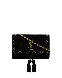 Saint Laurent Black Kate Medium Suede Leather Shoulder Bag