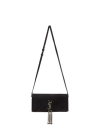 Saint Laurent Black Suede Kate Baguette Bag