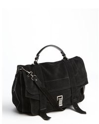 Proenza Schouler Black Suede Ps1 Convertible Bag