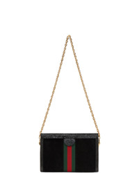 Gucci Black Suede Small Ophidia Chain Bag
