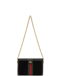 Gucci Black Suede Small Ophidia Chain Bag
