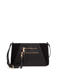 Sole Society Chele Faux Leather Genuine Suede Crossbody Bag